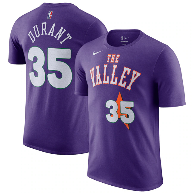 Men's Phoenix Suns #35 Kevin Durant Purple 2024/25 City Edition Name & Number T-Shirt